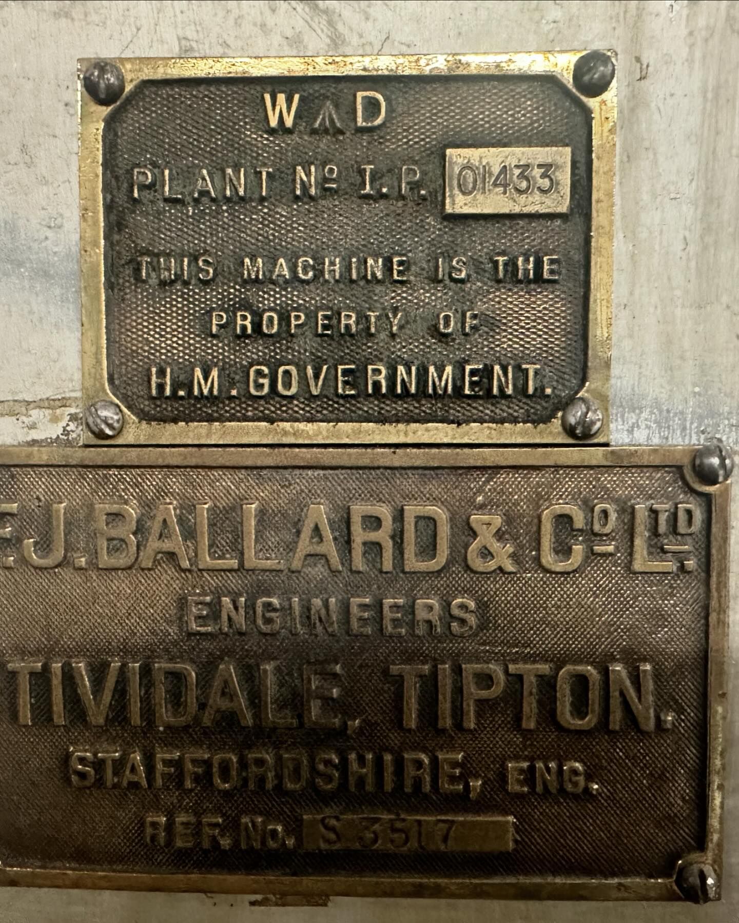 Number Plate Machine (Showing Manufacturer & Patent Details)