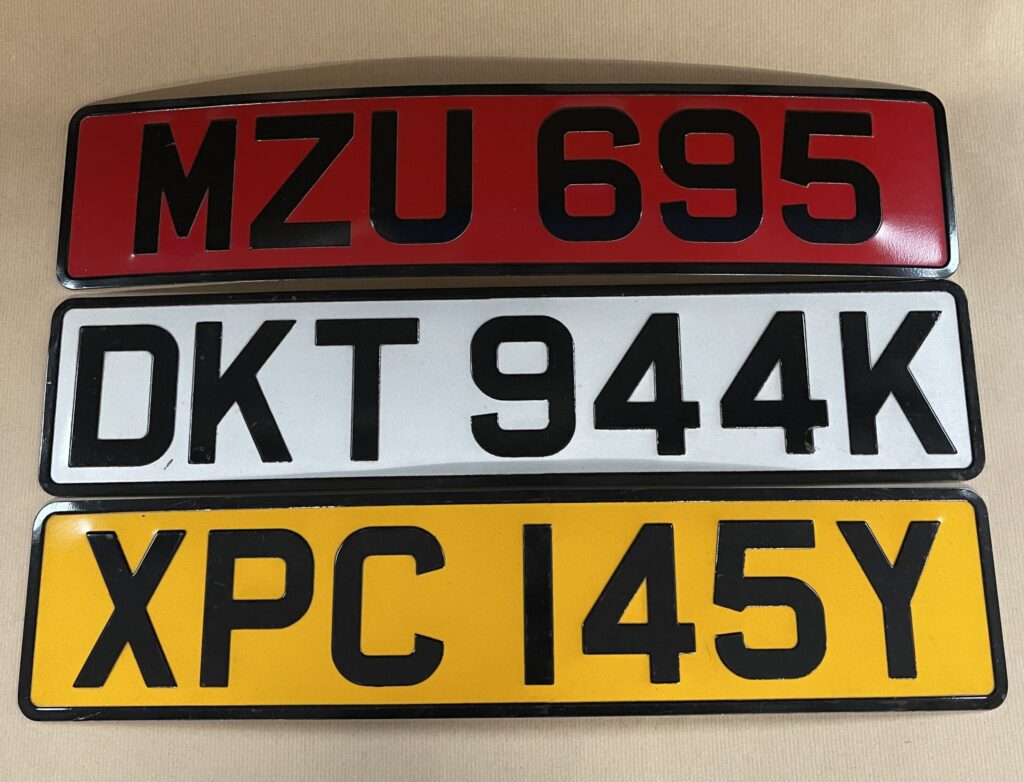 Red, White & Yellow Number Plates