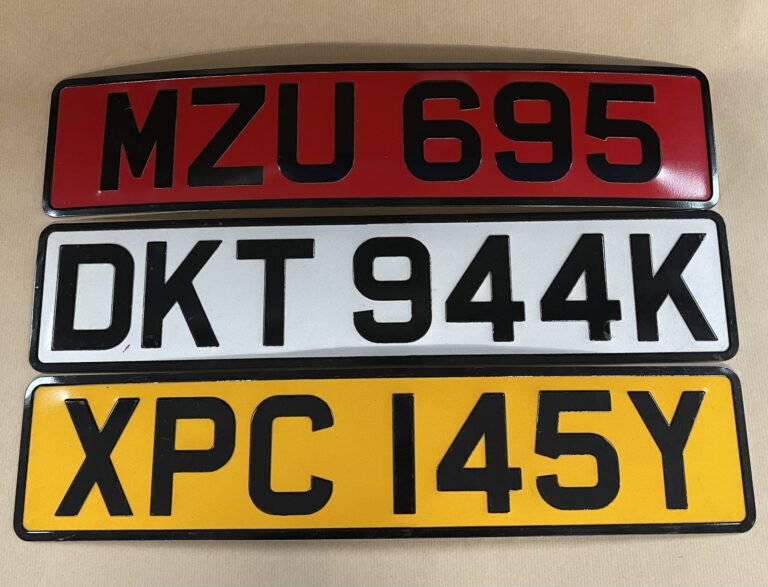Red, White & Yellow Number Plates